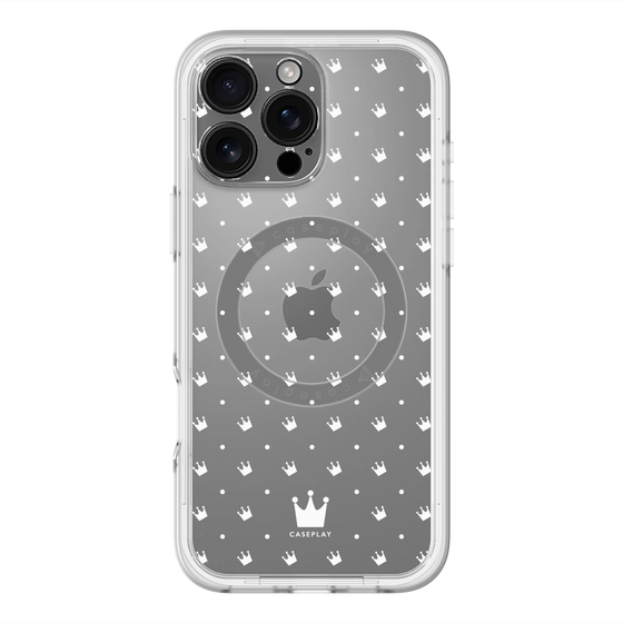 スリムプロテクションプレミアムケース with MagSafe［ CASEPLAY Crown dots White - ケースプレイ・クラウン・ドッツ ホワイト ］