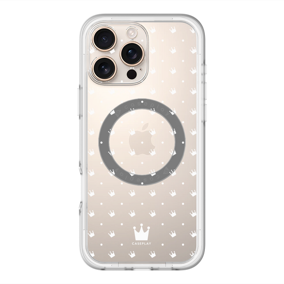 スリムプロテクションプレミアムケース with MagSafe［ CASEPLAY Crown dots White - ケースプレイ・クラウン・ドッツ ホワイト ］