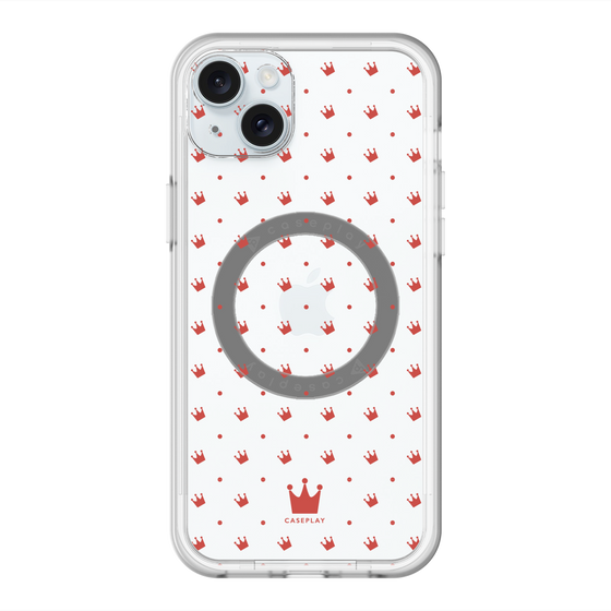 スリムプロテクションプレミアムケース with MagSafe［ CASEPLAY Crown dots Red - ケースプレイ・クラウン・ドッツ レッド ］