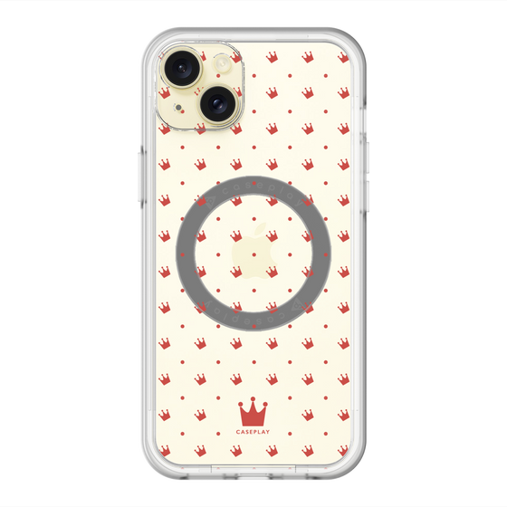 スリムプロテクションプレミアムケース with MagSafe［ CASEPLAY Crown dots Red - ケースプレイ・クラウン・ドッツ レッド ］