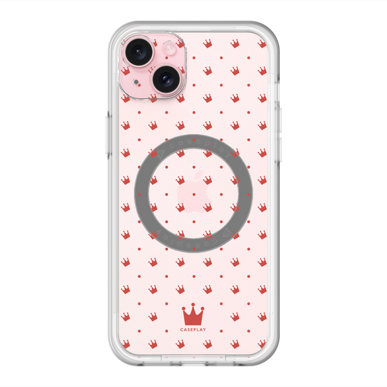 スリムプロテクションプレミアムケース with MagSafe［ CASEPLAY Crown dots Red - ケースプレイ・クラウン・ドッツ レッド ］