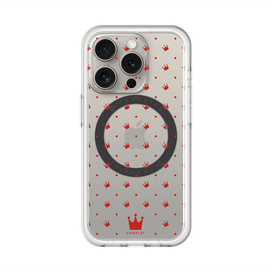 スリムプロテクションプレミアムケース with MagSafe［ CASEPLAY Crown dots Red - ケースプレイ・クラウン・ドッツ レッド ］