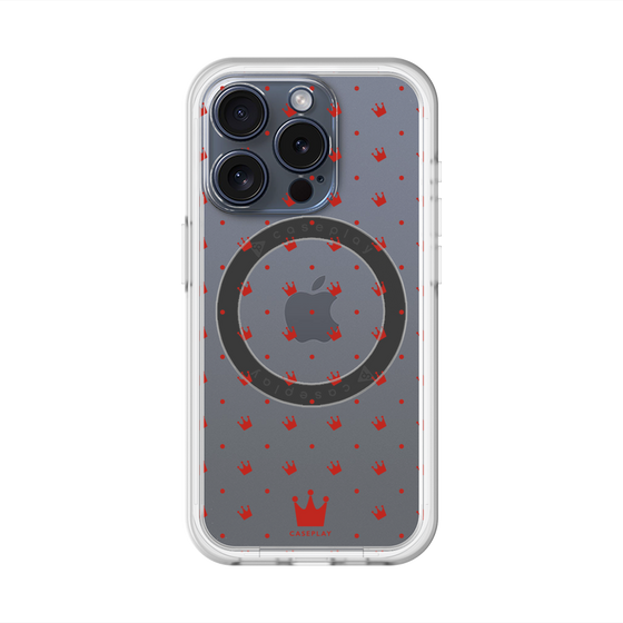 スリムプロテクションプレミアムケース with MagSafe［ CASEPLAY Crown dots Red - ケースプレイ・クラウン・ドッツ レッド ］