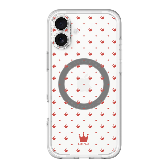 スリムプロテクションプレミアムケース with MagSafe［ CASEPLAY Crown dots Red - ケースプレイ・クラウン・ドッツ レッド ］