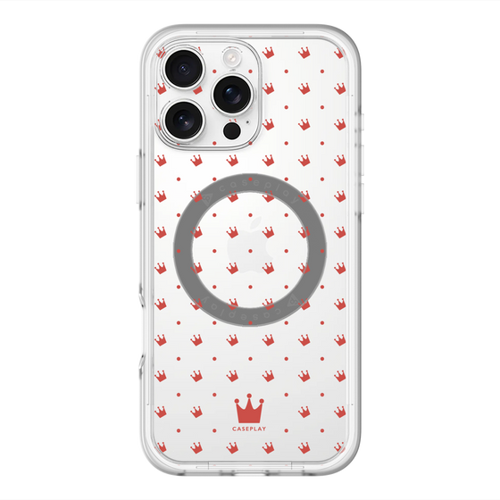 スリムプロテクションプレミアムケース with MagSafe［ CASEPLAY Crown dots Red - ケースプレイ・クラウン・ドッツ レッド ］