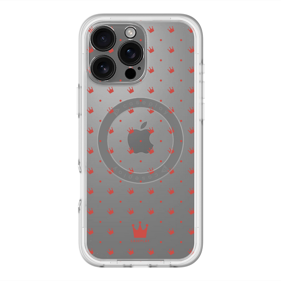 スリムプロテクションプレミアムケース with MagSafe［ CASEPLAY Crown dots Red - ケースプレイ・クラウン・ドッツ レッド ］