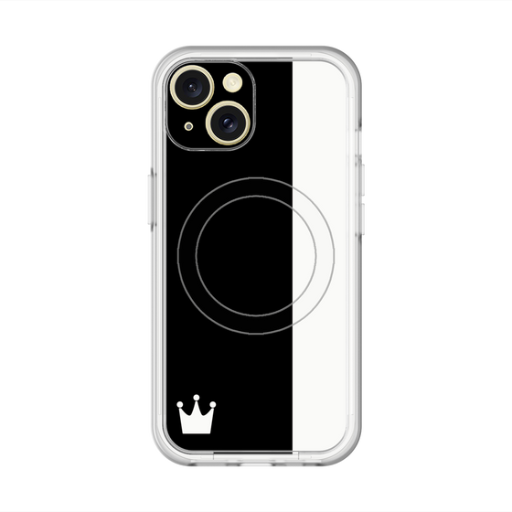 スリムプロテクションプレミアムケース with MagSafe［ CASEPLAY Bi-Colors Black & White - ケースプレイ・バイカラー ブラック＆ホワイト ］