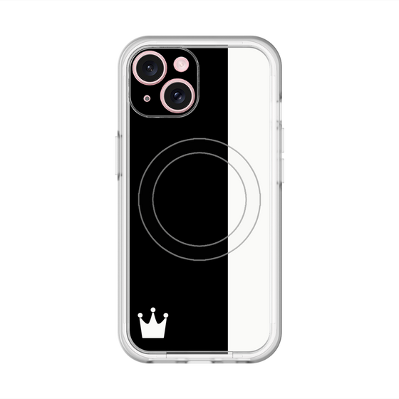 スリムプロテクションプレミアムケース with MagSafe［ CASEPLAY Bi-Colors Black & White - ケースプレイ・バイカラー ブラック＆ホワイト ］