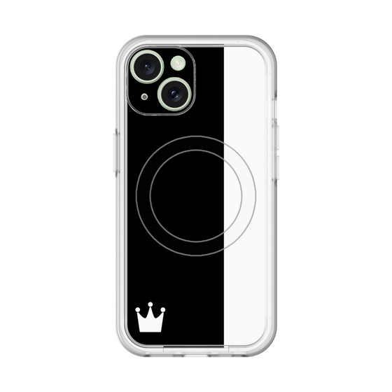 スリムプロテクションプレミアムケース with MagSafe［ CASEPLAY Bi-Colors Black & White - ケースプレイ・バイカラー ブラック＆ホワイト ］