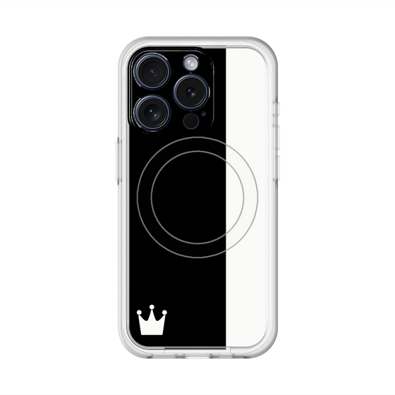 スリムプロテクションプレミアムケース with MagSafe［ CASEPLAY Bi-Colors Black & White - ケースプレイ・バイカラー ブラック＆ホワイト ］