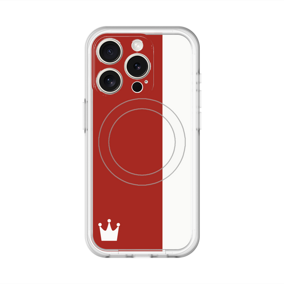 スリムプロテクションプレミアムケース with MagSafe［ CASEPLAY Bi-Colors Red & White - ケースプレイ・バイカラー レッド＆ホワイト ］