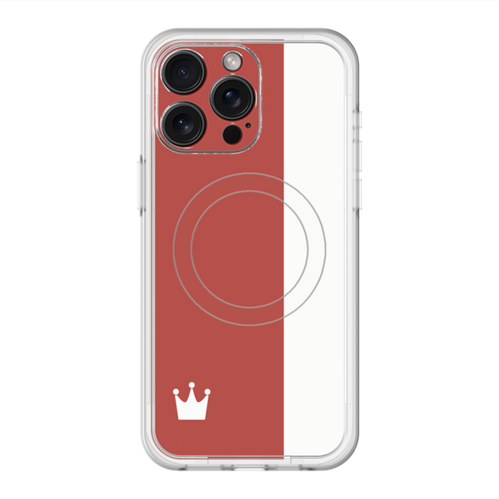 スリムプロテクションプレミアムケース with MagSafe［ CASEPLAY Bi-Colors Red & White - ケースプレイ・バイカラー レッド＆ホワイト ］