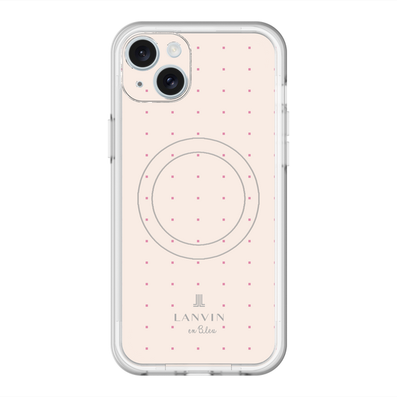 スリムプロテクションプレミアムケース with MagSafe［ LANVIN en Bleu Tiny dots Pink - ランバン ドット ピンク ］