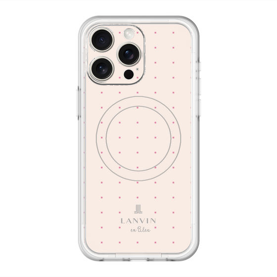 スリムプロテクションプレミアムケース with MagSafe［ LANVIN en Bleu Tiny dots Pink - ランバン ドット ピンク ］