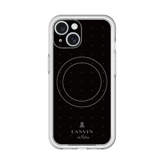 スリムプロテクションプレミアムケース with MagSafe［ LANVIN en Bleu Tiny dots Black - ランバン ドット ブラック ］