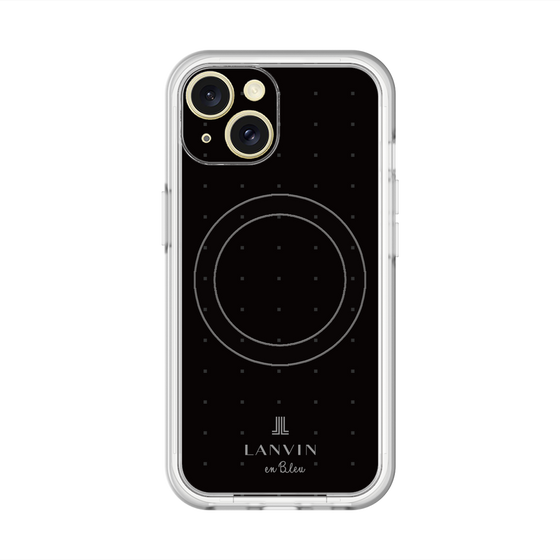 スリムプロテクションプレミアムケース with MagSafe［ LANVIN en Bleu Tiny dots Black - ランバン ドット ブラック ］