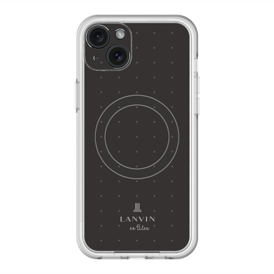 スリムプロテクションプレミアムケース with MagSafe［ LANVIN en Bleu Tiny dots Black - ランバン ドット ブラック ］