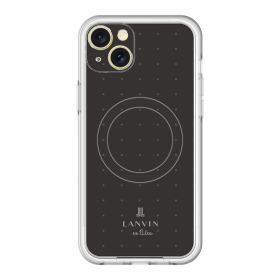 スリムプロテクションプレミアムケース with MagSafe［ LANVIN en Bleu Tiny dots Black - ランバン ドット ブラック ］