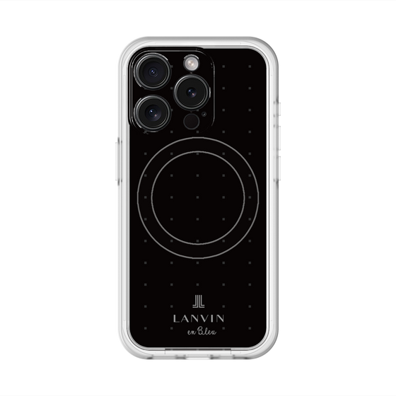 スリムプロテクションプレミアムケース with MagSafe［ LANVIN en Bleu Tiny dots Black - ランバン ドット ブラック ］