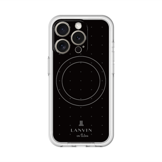 スリムプロテクションプレミアムケース with MagSafe［ LANVIN en Bleu Tiny dots Black - ランバン ドット ブラック ］