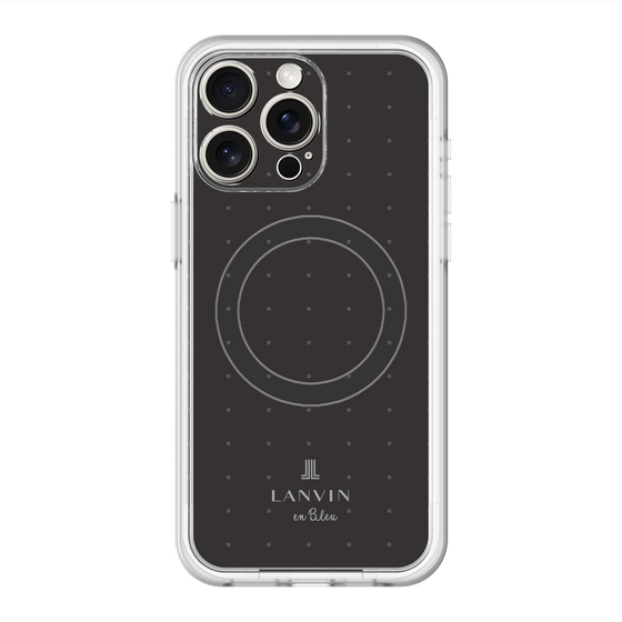 スリムプロテクションプレミアムケース with MagSafe［ LANVIN en Bleu Tiny dots Black - ランバン ドット ブラック ］