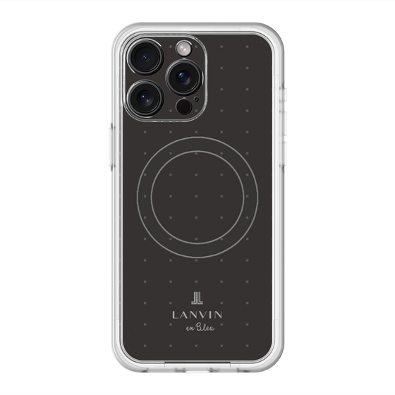 スリムプロテクションプレミアムケース with MagSafe［ LANVIN en Bleu Tiny dots Black - ランバン ドット ブラック ］