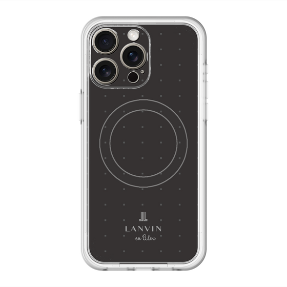 スリムプロテクションプレミアムケース with MagSafe［ LANVIN en Bleu Tiny dots Black - ランバン ドット ブラック ］