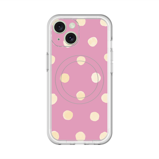 スリムプロテクションプレミアムケース with MagSafe［ 水彩ドット・レトロカラー - Pink ］