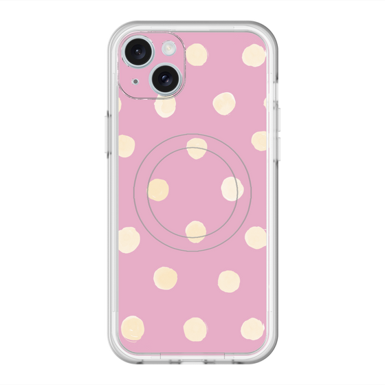 スリムプロテクションプレミアムケース with MagSafe［ 水彩ドット・レトロカラー - Pink ］