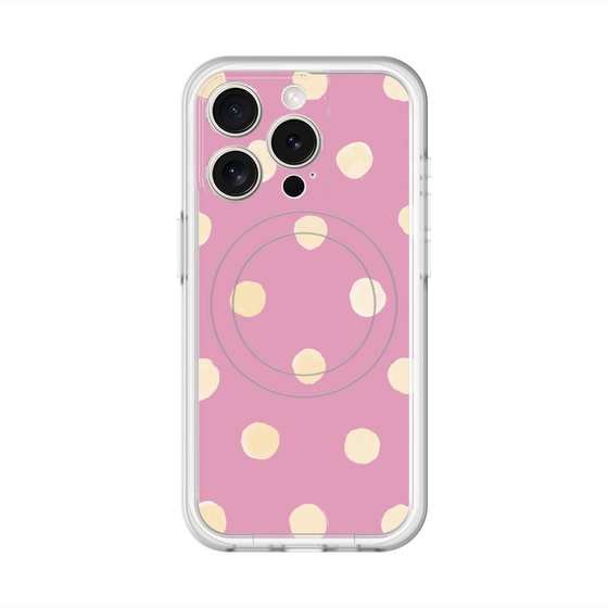 スリムプロテクションプレミアムケース with MagSafe［ 水彩ドット・レトロカラー - Pink ］