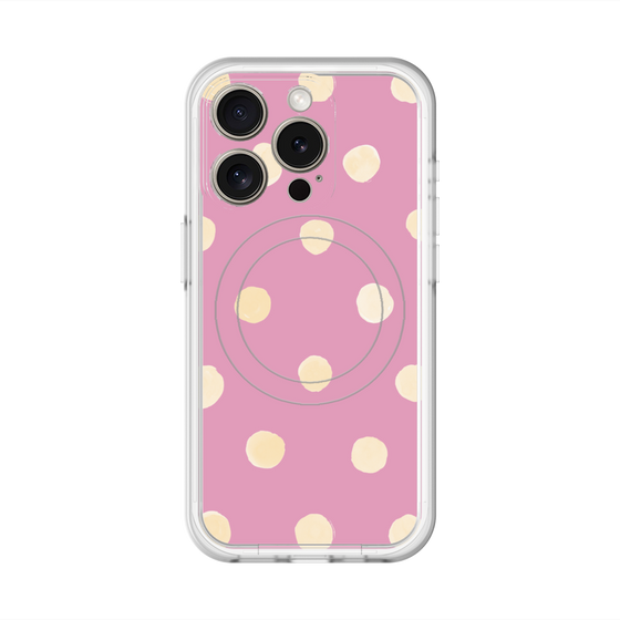 スリムプロテクションプレミアムケース with MagSafe［ 水彩ドット・レトロカラー - Pink ］