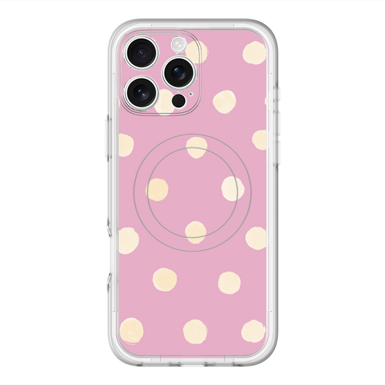 スリムプロテクションプレミアムケース with MagSafe［ 水彩ドット・レトロカラー - Pink ］
