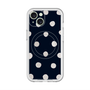 スリムプロテクションプレミアムケース with MagSafe［ 水彩ドット・レトロカラー - Navy ］