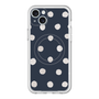 スリムプロテクションプレミアムケース with MagSafe［ 水彩ドット・レトロカラー - Navy ］