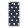 スリムプロテクションプレミアムケース with MagSafe［ 水彩ドット・レトロカラー - Navy ］