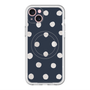 スリムプロテクションプレミアムケース with MagSafe［ 水彩ドット・レトロカラー - Navy ］