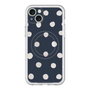 スリムプロテクションプレミアムケース with MagSafe［ 水彩ドット・レトロカラー - Navy ］