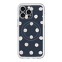 スリムプロテクションプレミアムケース with MagSafe［ 水彩ドット・レトロカラー - Navy ］