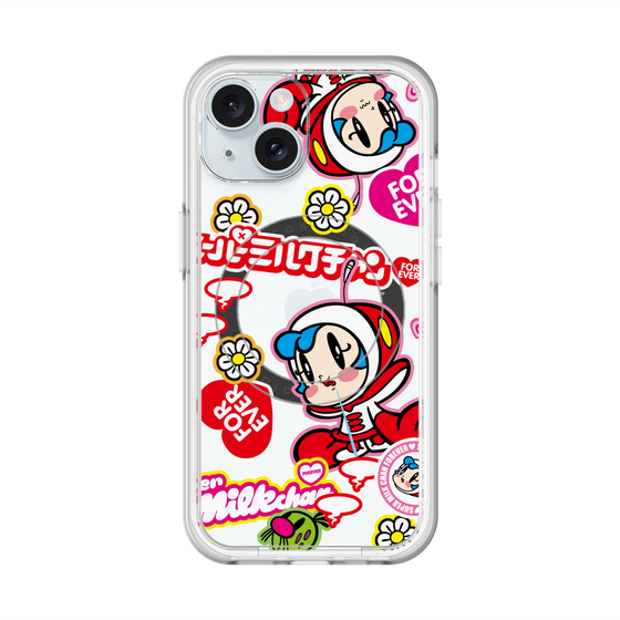 スリムプロテクションプレミアムケース with MagSafe［ スーパーミルクチャンFOREVER♥ - ロゴ＆キャラ ］