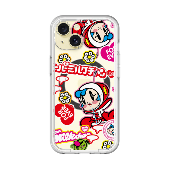 スリムプロテクションプレミアムケース with MagSafe［ スーパーミルクチャンFOREVER♥ - ロゴ＆キャラ ］