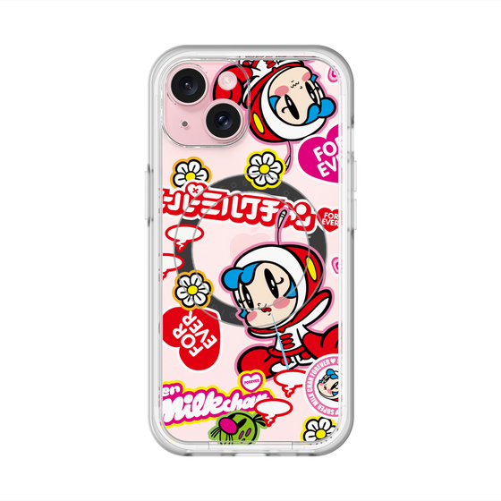 スリムプロテクションプレミアムケース with MagSafe［ スーパーミルクチャンFOREVER♥ - ロゴ＆キャラ ］