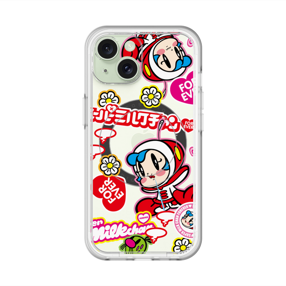 スリムプロテクションプレミアムケース with MagSafe［ スーパーミルクチャンFOREVER♥ - ロゴ＆キャラ ］