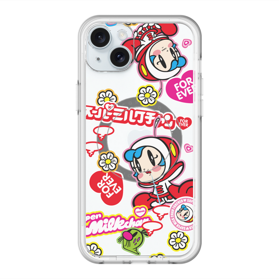スリムプロテクションプレミアムケース with MagSafe［ スーパーミルクチャンFOREVER♥ - ロゴ＆キャラ ］