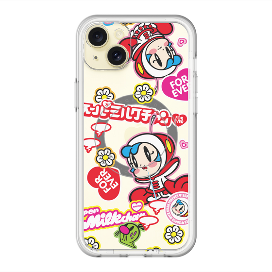 スリムプロテクションプレミアムケース with MagSafe［ スーパーミルクチャンFOREVER♥ - ロゴ＆キャラ ］