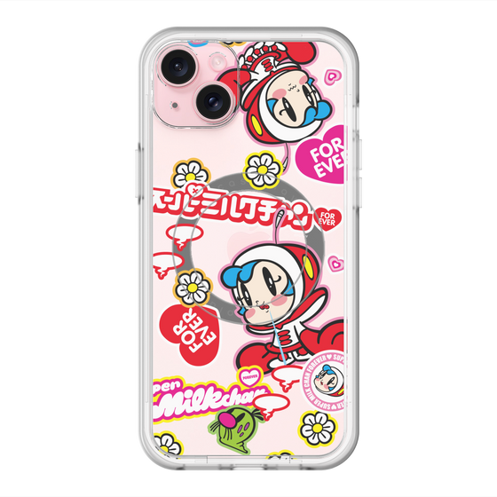 スリムプロテクションプレミアムケース with MagSafe［ スーパーミルクチャンFOREVER♥ - ロゴ＆キャラ ］