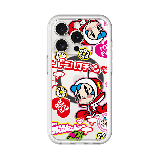 スリムプロテクションプレミアムケース with MagSafe［ スーパーミルクチャンFOREVER♥ - ロゴ＆キャラ ］