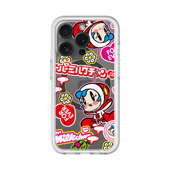 スリムプロテクションプレミアムケース with MagSafe［ スーパーミルクチャンFOREVER♥ - ロゴ＆キャラ ］
