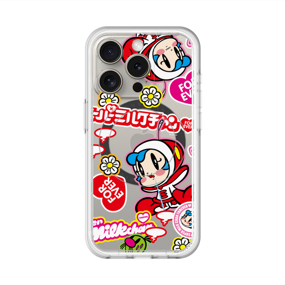 スリムプロテクションプレミアムケース with MagSafe［ スーパーミルクチャンFOREVER♥ - ロゴ＆キャラ ］