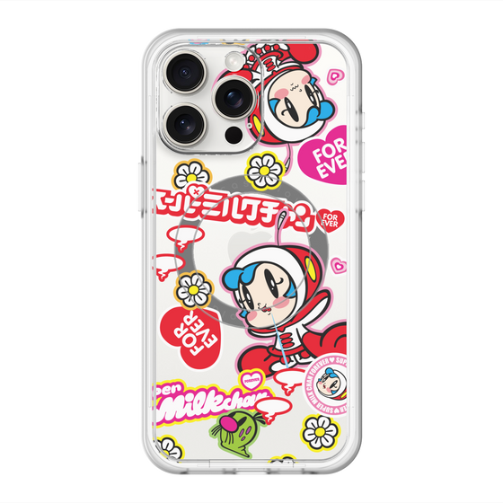 スリムプロテクションプレミアムケース with MagSafe［ スーパーミルクチャンFOREVER♥ - ロゴ＆キャラ ］