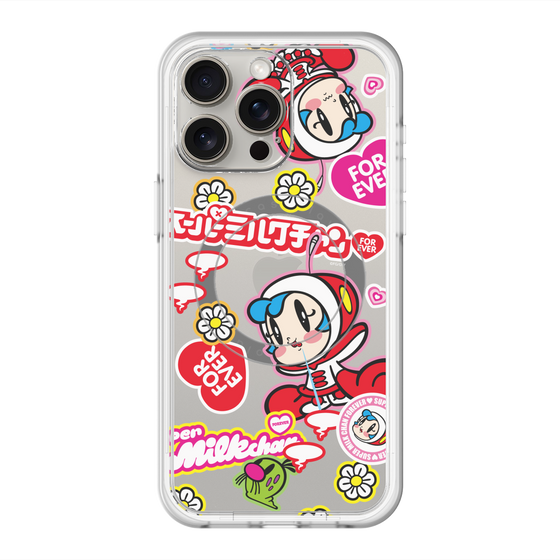 スリムプロテクションプレミアムケース with MagSafe［ スーパーミルクチャンFOREVER♥ - ロゴ＆キャラ ］
